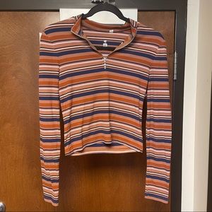 Me To We Striped Cropped Long Sleeve